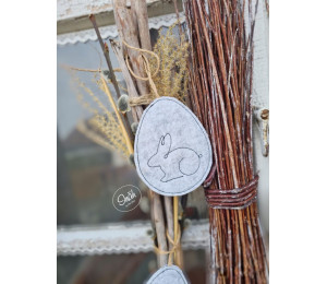 Stickdatei ITH - Hase im Osterei